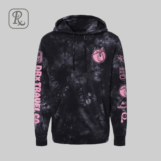 DRx Travel Co. Hoodie - Black Tie-Dye