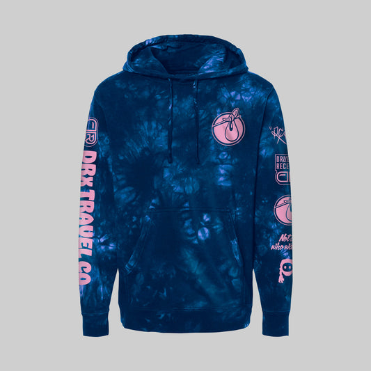 DRx Travel Co. Hoodie - Navy Tie-Dye